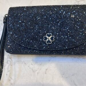 New Kate Spade Black Glitter Odette Wallet/Coin Purse Bundle BRAND NEW! 2 pieces
